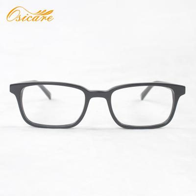 China Hand-polished acetate frame; Rated to universal fit; 2021 new arrivals unisex black eye glass optical frame and fashion rectangle acetate glasses for sale