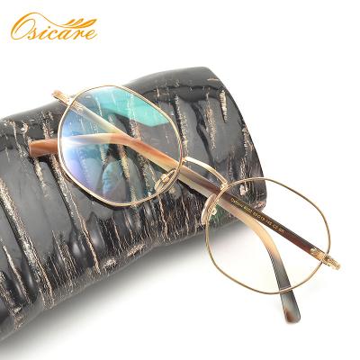 China Slim metal frame; Horn Temples; Adjustable nose guards; New Arrival High Quality Vintage Buffalo Horn Glasses For Men Women for sale