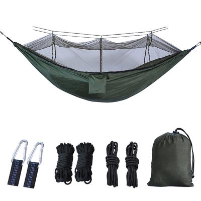 China Custom camouflage hammock camping tent hammock adult fast delivery from manufacturer LOW MOQ with portable mosquito net parachute ham for sale