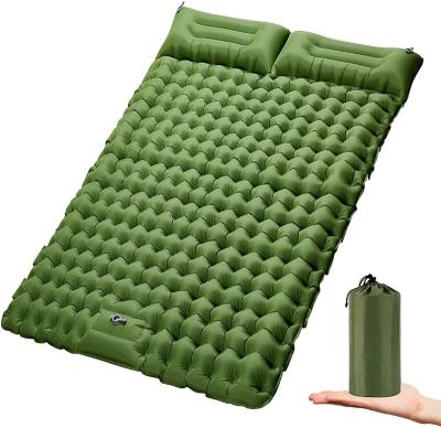 China Outdoor Camping Boosting Double Sleep Displacement Pad For 2 Person Camping Inflatable Sleep Mat With Built-in Pump for sale