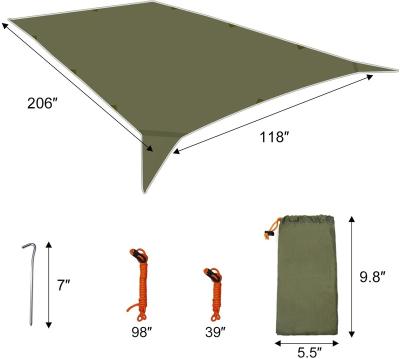 China Large Adult Outdoor Camping Tent Tarp,Waterproof Fireproof Backpacking Hammock Rain Fly Tent Tarp Shelter for Increase Travel for sale