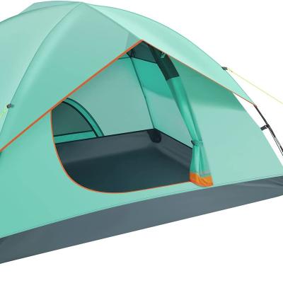 China Diagonal Tie Type Camping Tent, Waterproof Family Tent with Demountable Rainfly and Carry Bag, Lightweight Tent with Stakes for Camping, Traveling for sale