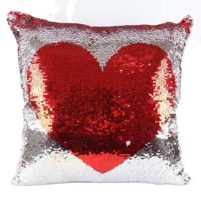 China Creative cute folded sequin lips rest single side velvet sequin cushion side pillow for sale