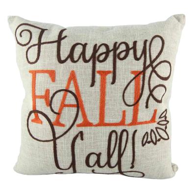 China European And American Style Burlap Happy Autumn Weather Themed Pillow for sale