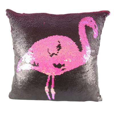 China Folded Sequin Embroidery Blackpink Flamingo Home Decor Sofa Cushion for sale