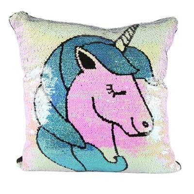 China Folded Rainbow Unicorn Plush Pillow for Birthday Decoration for sale