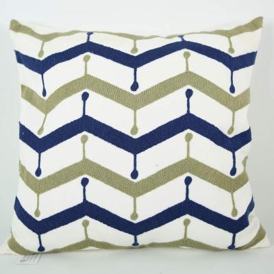 China Fashion Viable New Plaid Geometric Embroidery Cushion Cover Pillow Cover for sale