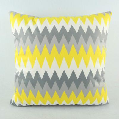 China Folded Wave Design Yellow and Gray Printing Garden Sitting Chair Cushions for sale