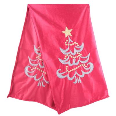 China Hot Sale High Quality Folded Christmas Dining Table Runner For Home Decoration for sale