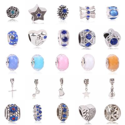 China European Retro CLASSIC Blue Gold Bead Trim Rhinestone Glass Bead 20 Pieces Beaded Pendant Suitable For Snake Bracelet Mixed Colors for sale