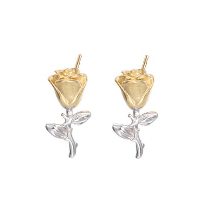 China Beautiful Design Wholesale Cute Flower Pattern High Quality Austrian Crystal Stud S925 Sterling Silver Stud Earrings for sale