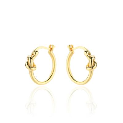 China Other Hot Selling Women's Real 925 Sterling Silver 14K Gold Plated Lightweight Thick Hoop Earrings Gold Hoop Earrings for sale