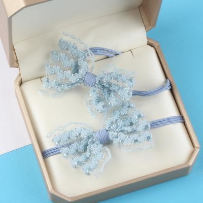 China Wholesale New Sweet Style Embroidered Flower Mesh Headband Two Styles BOW LACE Hair Accessories Wholesale Hair Accessories for sale