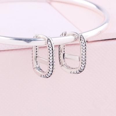 China The Other Stud Earrings Women Simple Temperament Crystal Light Luxury Plating 925 Sterling Silver Fashion Ellipse Jewelry Gift for sale