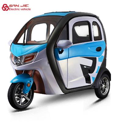 China SANJIE New Energy Passenger Electric Vehicles 60V1200/1500W Fully Enclosed Electric Tricycle Car Mobility Scooter LED DC Motor for sale