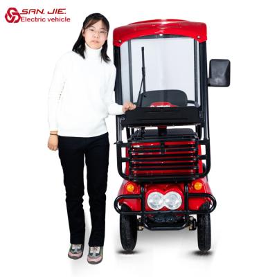 China High Quality Large Space Electric Tricycle SANJIE Passenger Scooter Fat Tire Three Wheel With Roof Electric Tricycle for sale