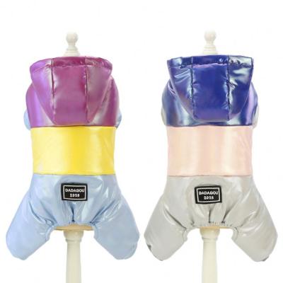 China Sustainable Multicolor Pet Clothes Winter Pet Clothes Cotton Four Leg Jacket for sale