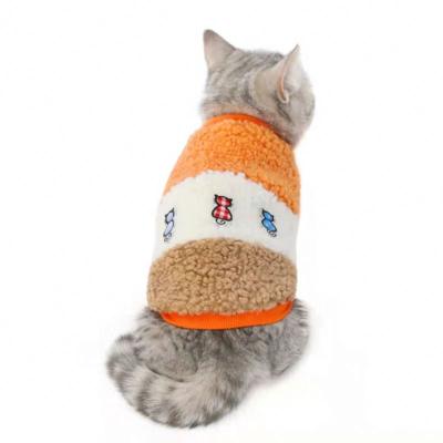 China Sustainable Normal Keep Warm Splicing Pet Clothes Sweater Wholesale Thickening Dog Cat Clothes for sale