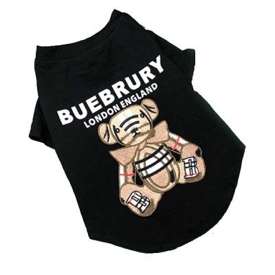 China Viable Luxury Letter T-shirt Cotton Dog Embroidery Breathable Plaid Teddy Bear for sale