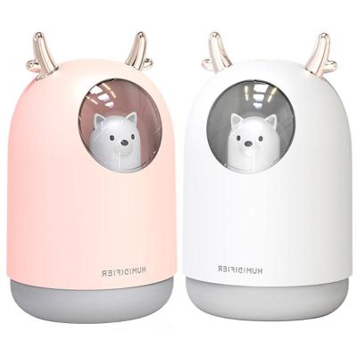 China Moisturizer USB Cute Pet Cool Mist Aroma Air Oil Diffuser LED Night Light Lamp Ultrasonic Humidifier for sale