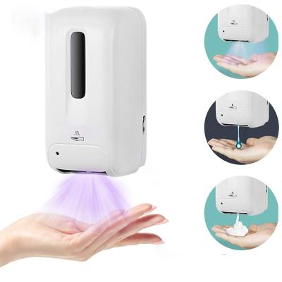 China 1000ml Automatic Hand Spray Disinfection Foam Soap Dispenser Touchless Automatic Hand Sanitizer Dispenser Spray Drip With Floor Stand for sale