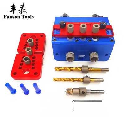 China Accurate Scale Woodworking Broaching Jig Set Drilling Wood Position Finger Aluminum Alloy for sale