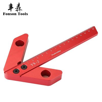 China Accurate Center Scribe Aluminum Alloy Woodworking Scale YX-2 Square Center Scribe Measuring Tool for sale