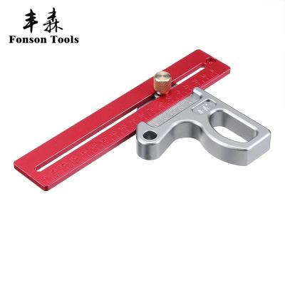 China High Precision Convenient Angle Woodworking Aluminum Alloy Line Ruler Woodworking 45 Degree Drafting Tool for sale