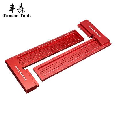 China Hot Sale Accurate Scale Woodworking Ruler Alloy Woodworking Scriber T Ruler Marking Ruler for sale