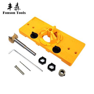 China Accurate Scale 35mm Hinge Opener Locator Door Cabinets Woodworking Hole Drilling Guide Cue Opening Positioner for sale