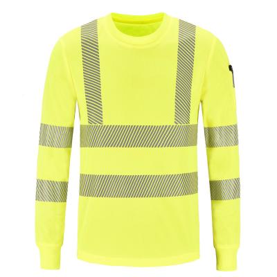 China AYKRM Construction Work Quic Safety Workwear Safety Workwear Polo Long Sleeve Hi Vis Reflective Fluorescent Vest Quick Dry Shirts for sale