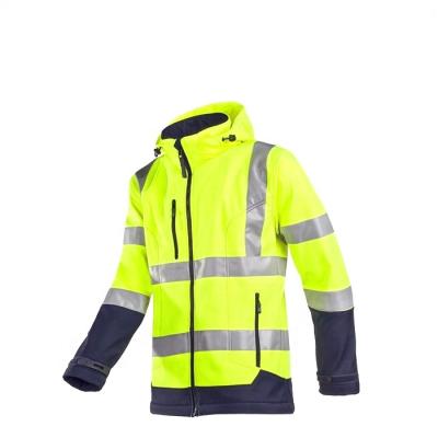 China Road Safety Workplace Safety Genuine Crest Hooded Neon Reflective Jacket for sale