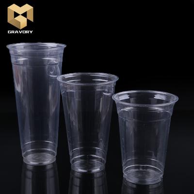 China Delicate Design High Quality Plastic Cups Single Wall Plastic Transparent Cups Beverage Plastic Cups for sale