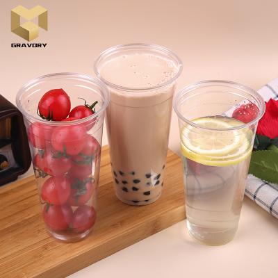 China Custom Logo Single Wall Variable Size Disposable Cups PLA Cups Plastic Compostable Dessert Cups With Lids for sale