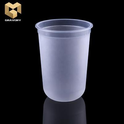 China Single Wall Disposable Plastic Milkshake Cup Take Away High Afternoon Tea Drinks PP Transparent Plastic Cup for sale