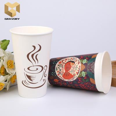 China Disposable eco-friendly disposable paper tea cups for hot drinks paper cups wholesale for sale