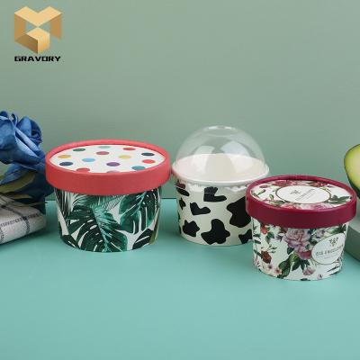 China High Quality Disposable Ice Cream Cold Cups Roll Food Grade Ice Cream Cups Custom Printed for sale