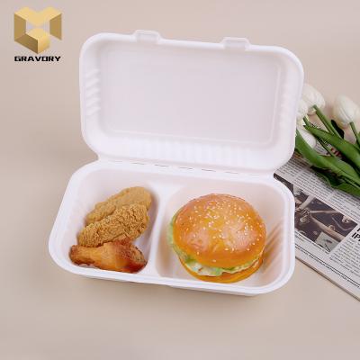 China Disposable Biodegradable Bagasse Box Sugarcane Fast Food Lunch Box Bagasse Sugarcane Fast Food for sale