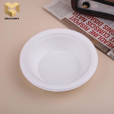 China White Pulp Bowl Disposable Biodegradable Bagasse Food Material Bagasse Disposable Compostable Bowl for sale