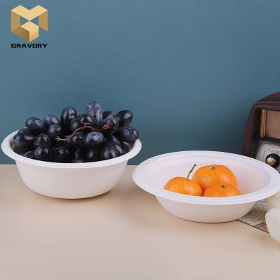 China Natural disposable sugar cane bagasse soup bowl take away fast food bagasse products for sale