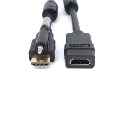 China COMPUTER FARSICNE Locking HDMI Male To Female Extension Cable HDMI Panel Mount Supplement Cable With Lock Connector for sale