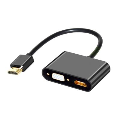 China FARSINCE COMPUTER hdmi to hdmi female vga 4k 1080p 2 in 1 adapter cable for sale