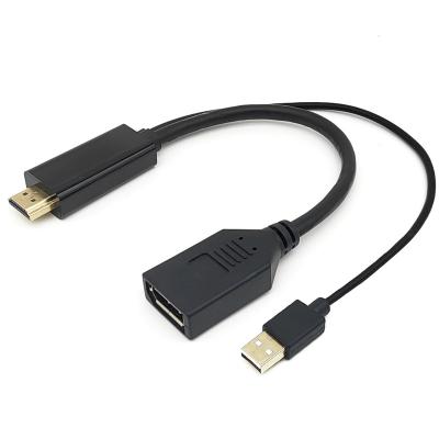 China COMPUTER FARSINCE Active HDMI DisplayPort Female Adapter With USB A Power 4K60hz HDMI To DP 2 in1 Adapter Converter for sale