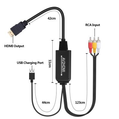 China COMPUTER FARSINCE 3 RCA hd male component AV cable to hdmi converter audio video cable 6.5ft/2m support 1080P for sale