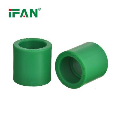 China IFAN Plus High Quality PN25 Green Socket PPR Pipe Fitting Water Pipe Connector 20-110mm PPR Fitting for sale