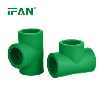 China PN25 Green Elbow Water Pipe Equal Tee PPR Water Pipe Connector PPR Pipe Fitting for sale