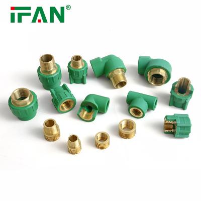 China 20mm - 110mm Green Color IFANPlus PPR Elbow Socket Tee Plastic Pipe Fitting for Hot and Cold Water for sale