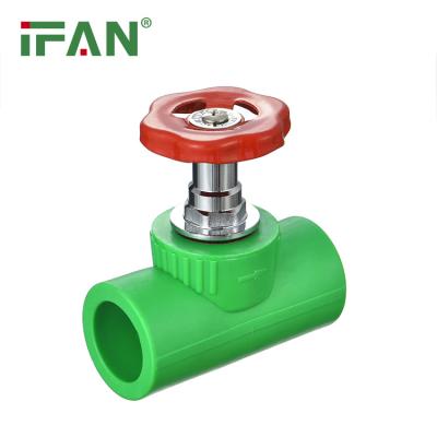 China IFAN Wholesale High Quality Plumbing Fittings Plastic Pipe Gate Valve Green Color PPR Stop Valve for sale