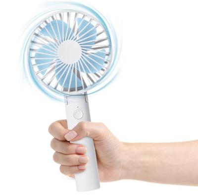 China Hand Fan - Portable Fan - Mini Fan Rechargeable - Small Portable Fan With USB Wireless Desktop Fan - White/Blue for sale