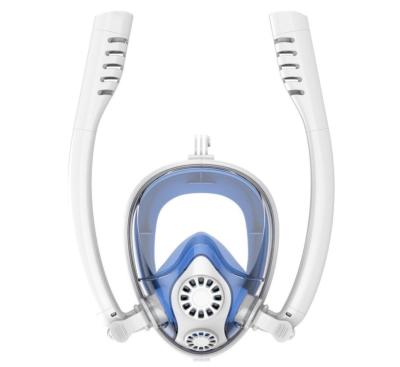 China Full face snorkel Mask - White - Blue - L/XL for sale